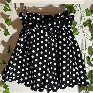 Black and White polka dot shorts w/ matching belt